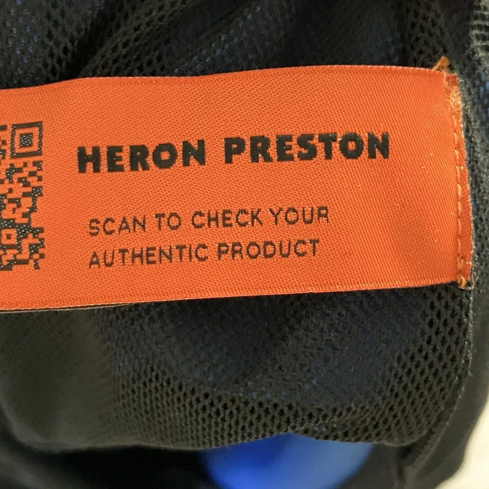 Heron Preston‎ Swim Shorts Mens Size Large Blue Mesh Lined Drawstring Waist